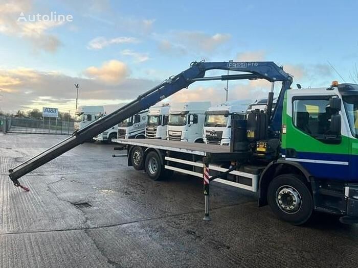 Renault 280 6x2 Flabed with Crane platform truck