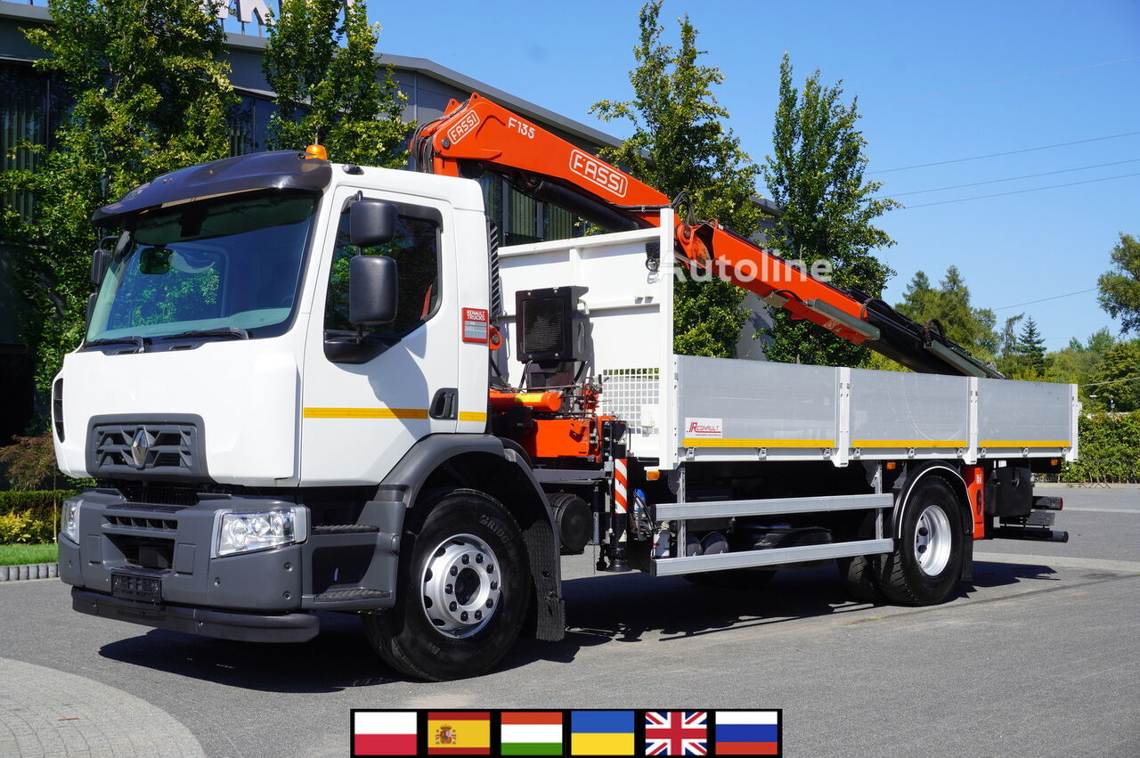 Renault C280 DTI 8 / FASSI crane 5.6 T / range 8 m / Flatbed 15 EPAL platform truck - Autoline
