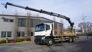 عربة مقطورة مسطحة Renault C430 / HIAB 244 EP-5 HIDUO crane 8400 kg 15 m / Platform with st