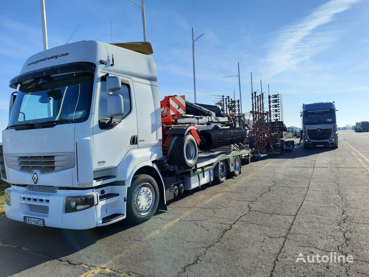 tovornjak platforma Renault PREMIUM 460DXI + prikolica nizki priklopnik