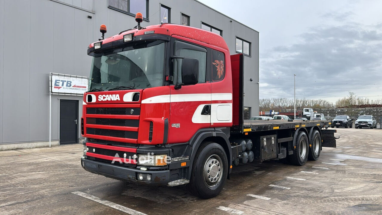 Scania 124-420 (MANUAL GEARBOX / BOITE MANUELLE) camión plataforma