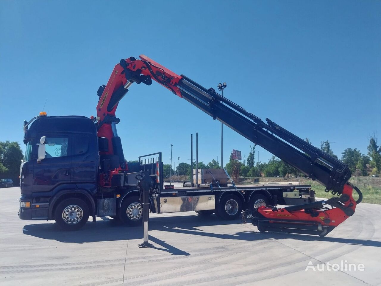 Scania 440 8x2 PALFINGER PK 92002 + JIB camión plataforma