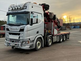 Scania R 580 kranbil / 85 tonn-meter / sving på 3 aksler plattform lastebil