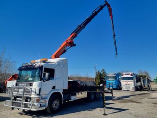 camião plataforma Scania R420 + PALFINGER 44002+JIB