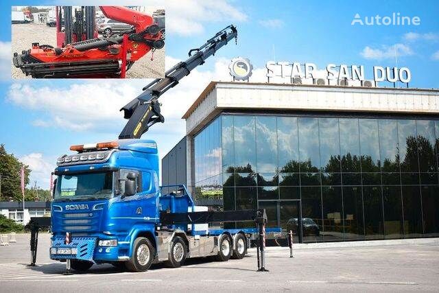 φορτηγό πλατφόρμα Scania R520 8x4 PALFINGER PK 78002 FLY JIB CRANE EURO 6