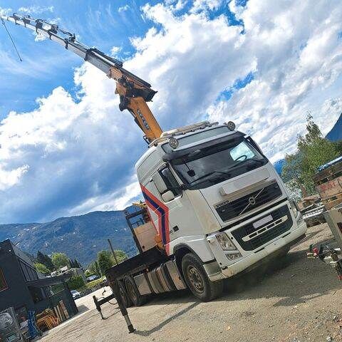 camion plate-forme Volvo FH 16 520 6x2 EFFER 370 Crane 26 M !! KRAN