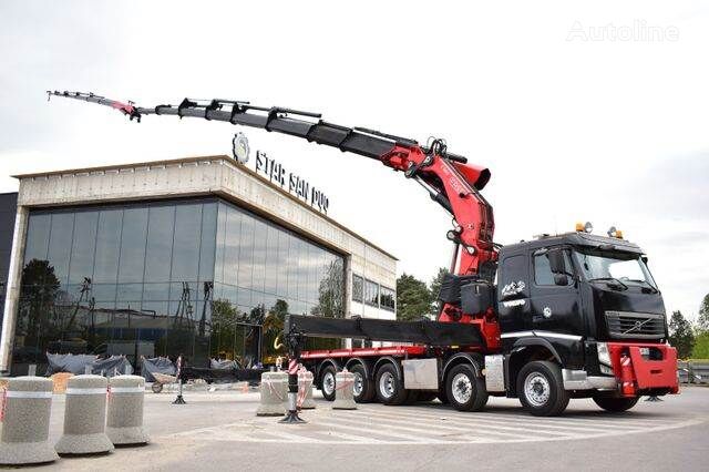 عربة مقطورة مسطحة Volvo FH 540 10x4 FASSI 1950 FLY JIB 45 METERS ! WINCH