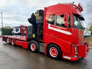 عربة مقطورة مسطحة Volvo FH 750 8x2 + PALFINGER PK92002 SH E (6x - 20m) - UNIT WAGEN - 1m