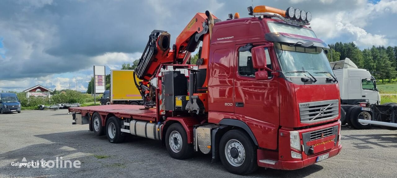 Volvo FH500 + PALFINGER 78T nyitott platós teherautó