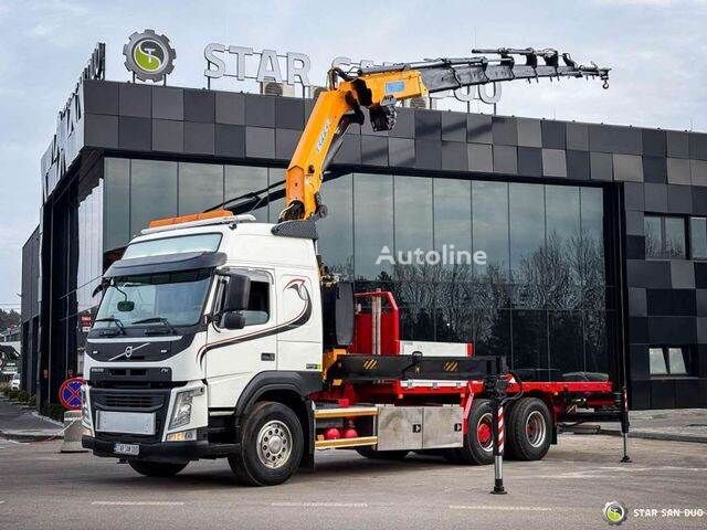 بيع عربة مقطورة مسطحة Volvo FM 450 6x2 EFFER 395/8S Euro 6 Crane Winch | Autoline عربة مقطورة مسطحة Volvo FM 450 6x2 EFFER 395/8S Euro 6 Crane Winch - Autoline