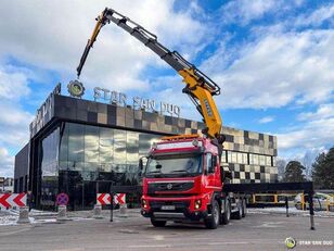 camion plate-forme Volvo FMX 500 8x2 Effer 585 Fly Jib Winch Crane Kran