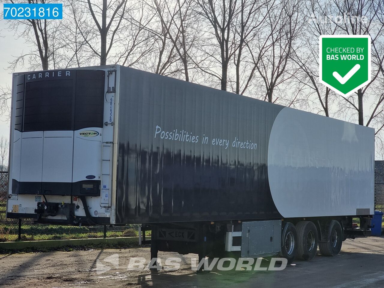 semi-remorque frigorifique Van Eck UT-3B 3 axles NL-Trailer 2x Lenkachse TÜV 07/24 Tailgate LBW