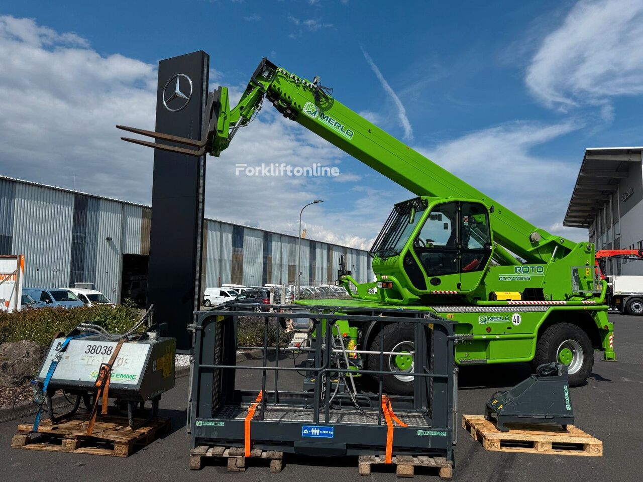 ماكينة المناولة البعيدة الدوارة Merlo Roto 60.24 / 1.853h / Gabel / Winde / Korb - Forkliftonline