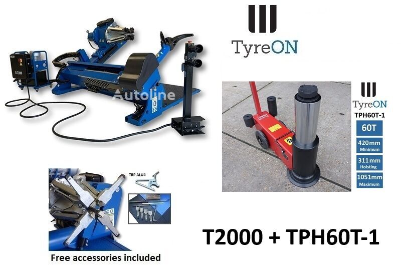 新卡车拆胎机 TyreON 2-speed 60 Inch truck tyre changer + 60T 1-stage air hydraulic j - Autoline