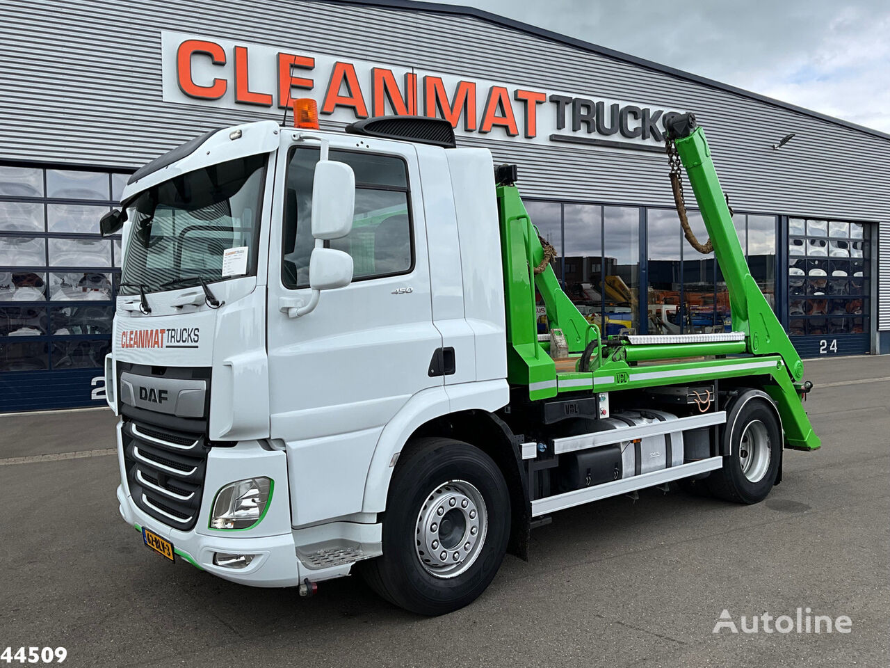 skip-loader sunkvežimis DAF FA CF 450 VDL 14 Ton portaalarmsysteem