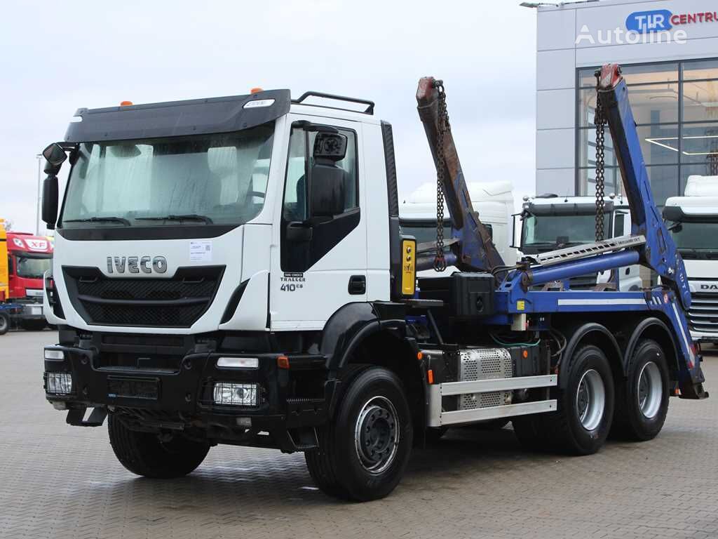 IVECO TRAKKER 410, 6x4, CONTAINER CHAIN ​​CARRIER, EURO 6 liftdumper lastbil