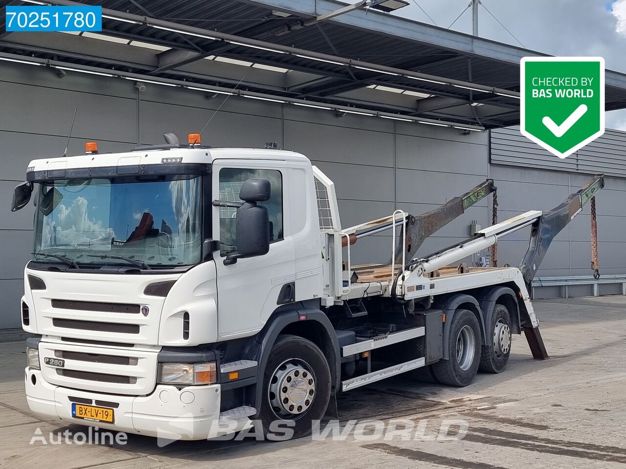 бункеровоз Scania P280 6X2 NL-Truck 19T HIAB skiploader Lift+Lenkachse Euro 5