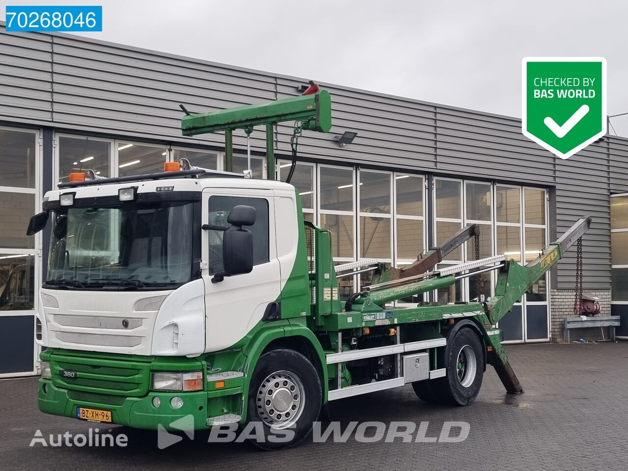 камион со автоподигнувач на контејнер Scania P360 4X2 NL-Truck HYVA Skip Loader Euro 5