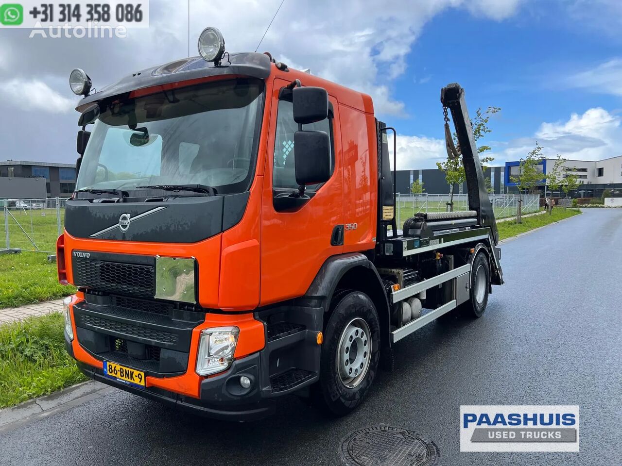 camion utilaj ridicare container gunoi Volvo FE 350 4x2 E6 HYVA 14 TONS PORTAAL