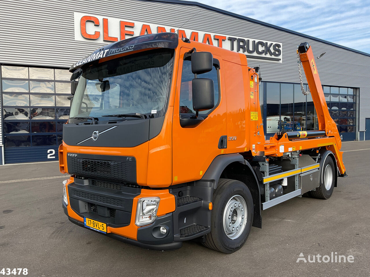 Volvo FE 350 Hyva 14 Ton portaalarmsysteem skip loader truck