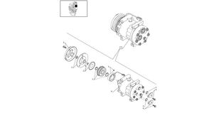 compressor de ar condicionado New Holland T6010 T6090 T6070 Sprezarka klimatyz 12v, 43w, w/ pulley 8770978 para trator de rodas New Holland T6010 T6090 T6070