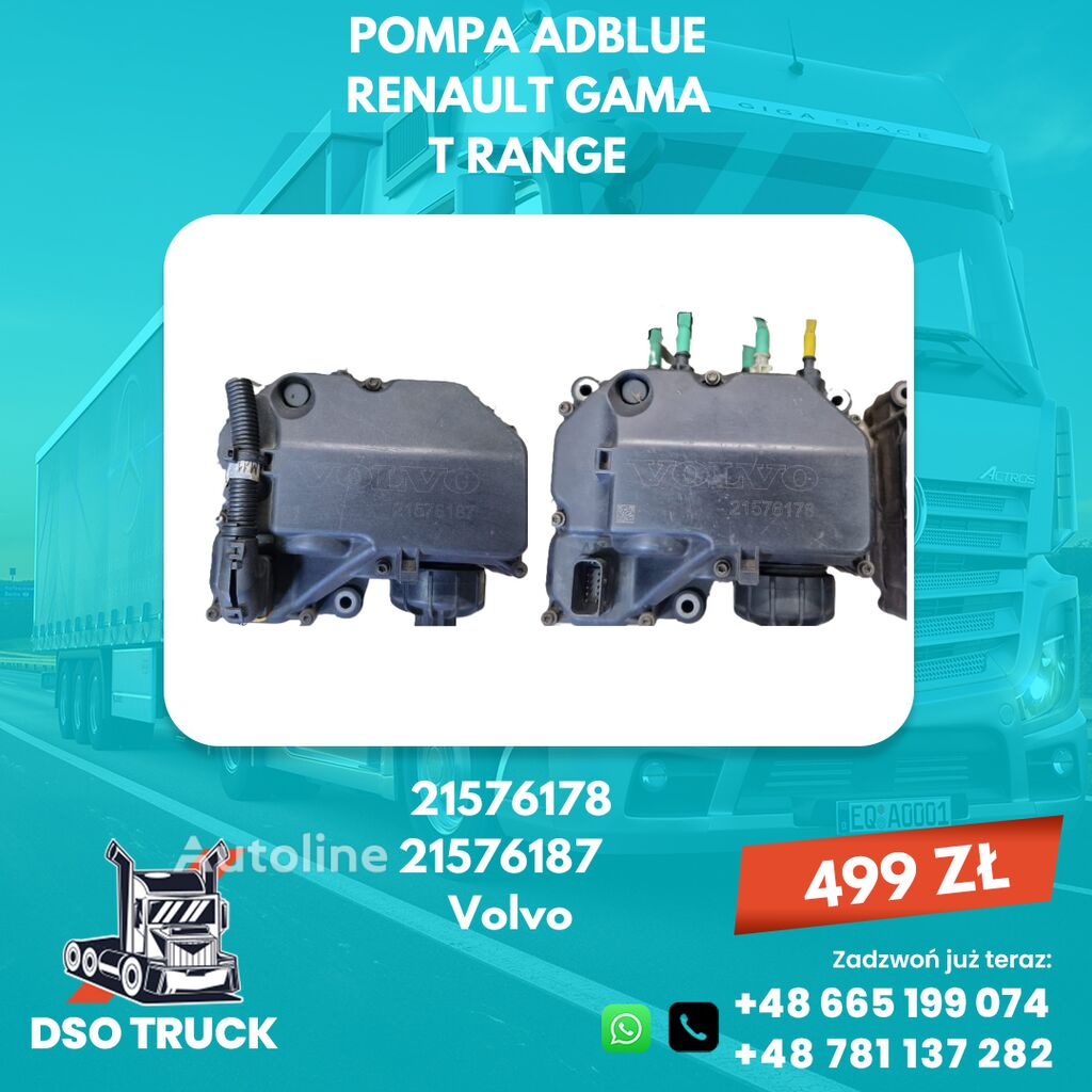 Купить насос AdBlue Volvo 21576178 21574975 21576187 RENAULT GAMA T RANGE FH 4 для грузовика Volvo | Autoline MD Насос AdBlue Volvo 21576178 21574975 21576187 RENAULT GAMA T RANGE FH 4 для грузовика Volvo - Autoline