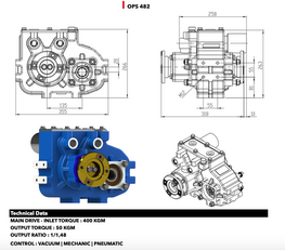 Optima alternative to PFT300 OPS-482 PTO for combination sewer cleaner