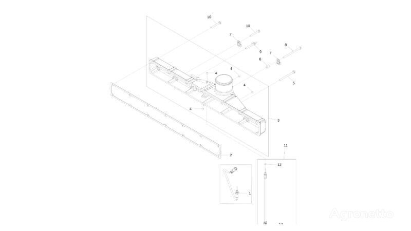 RE534084 gaisa šļūtene paredzēts John Deere 9470RX kāpurķēžu traktora