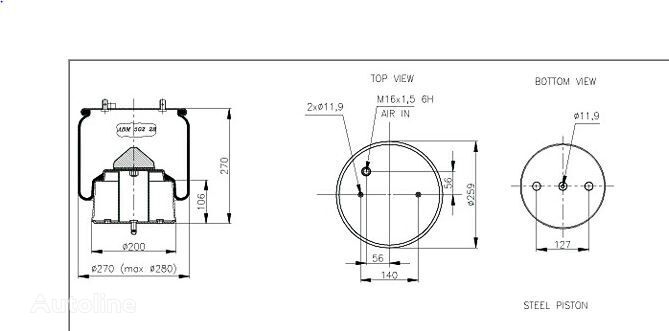 ABM50228B03 suspensión neumática para Scania camión