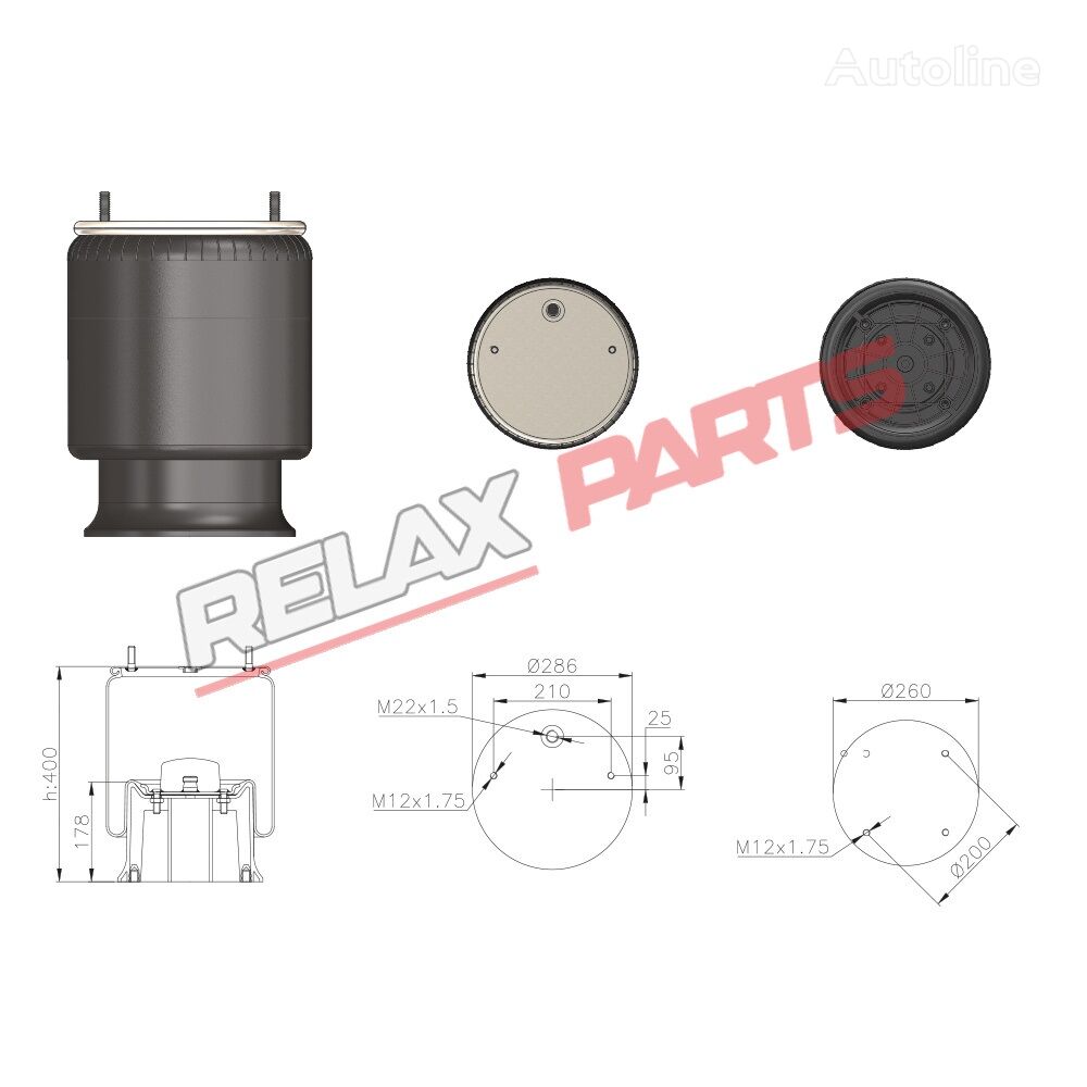 RelaxParts Luftfeder für SAF 4023-KP AIR SPRING Auflieger