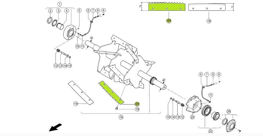 Claas 0001238620 auger for Claas Jaguar corn harvester - Agroline