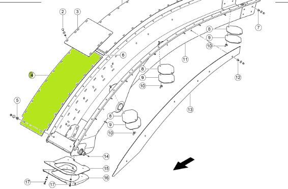 Claas Jaguar auger for corn harvester