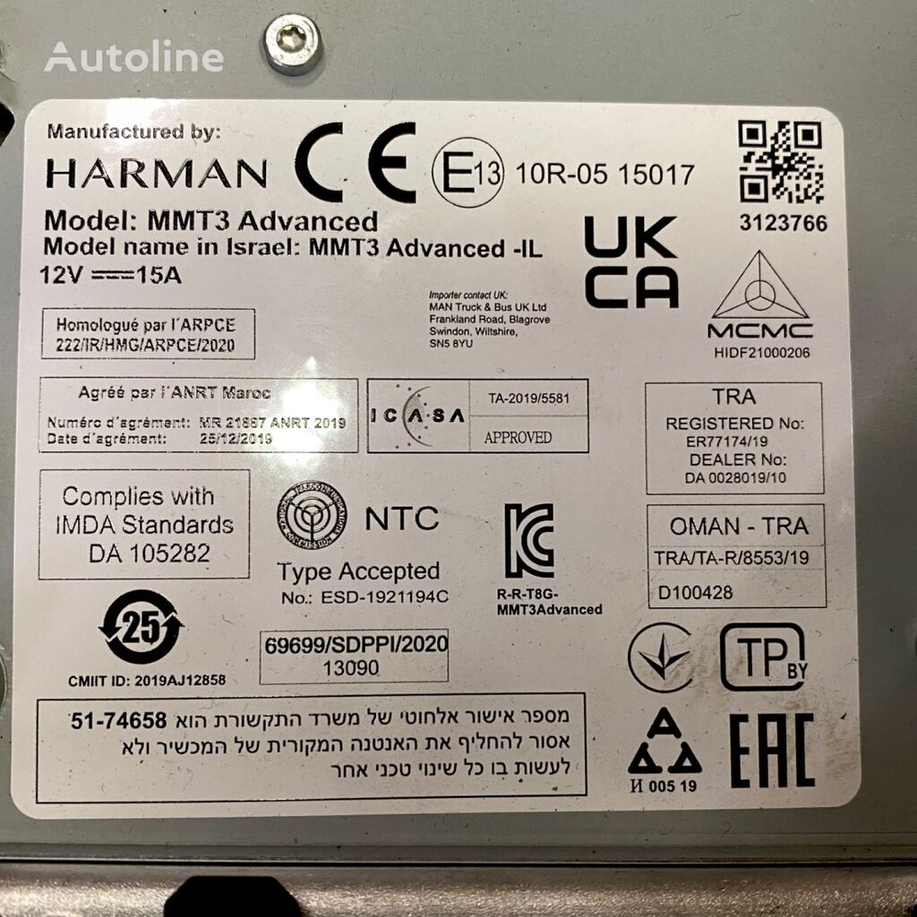 HARMA TGX 18.470 (01.20-) autoradio til MAN TGL, TGM, TGS, TGX (2020-) trækker