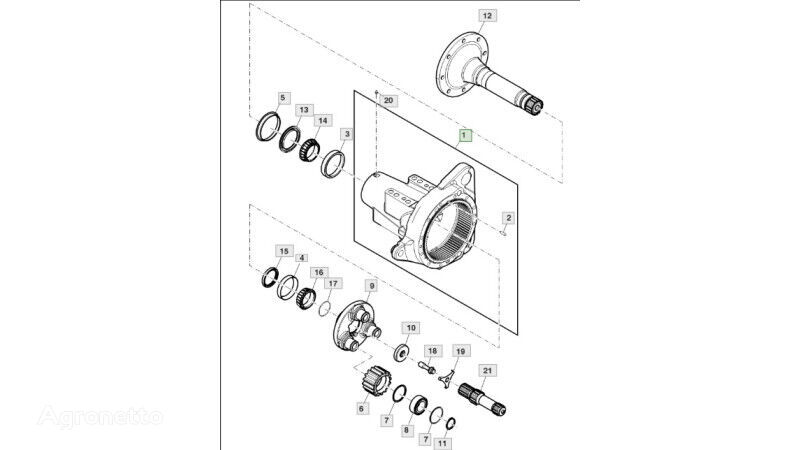 ось L176898 для трактора колесного John Deere 6110