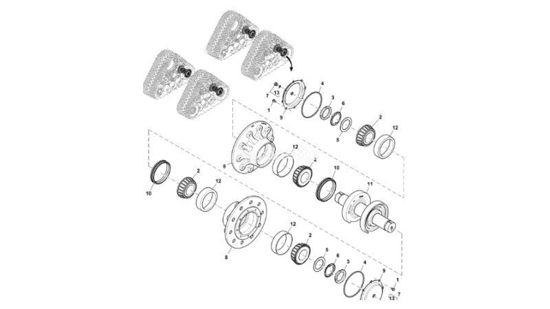 essieu RE575998 pour tracteur à chenilles John Deere 9470RX