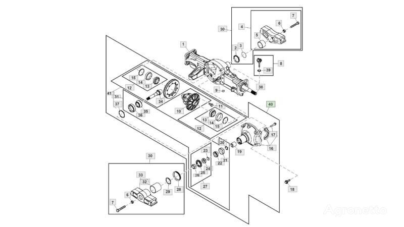 LVA10376 eje para John Deere 3320 3520 3720 minitractor