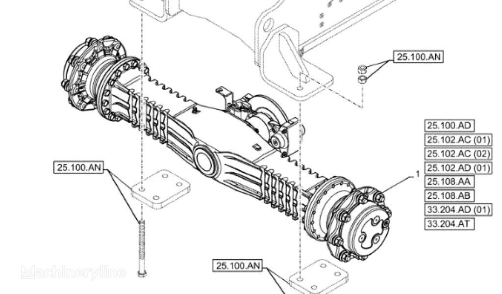 Case 47435625 47435625 eje para New Holland W50C W60C W70C W80C cargadora de ruedas