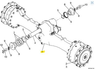 Case 87361214 87361214 aksel til Case LW170.B W170 W170B W170TC gummihjulslæsser