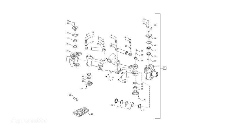 ось New Holland T6090 T6070 Oś 87714059 87714059 для трактора колесного New Holland T6090 T6070