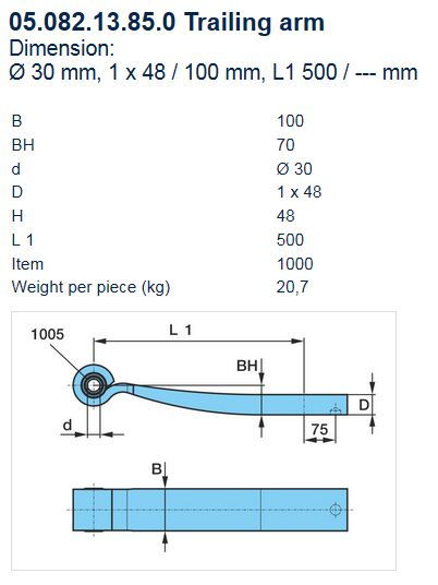 BPW 05.082.13.85.0 0508213850 Lenkerfeder für Auflieger