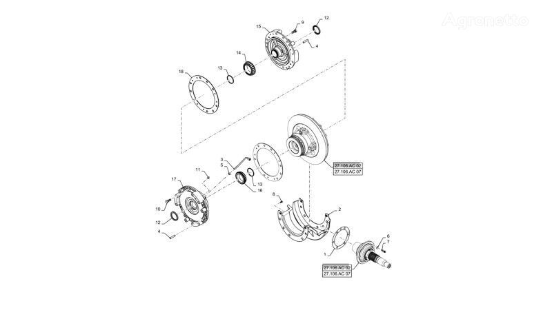 подшипник New Holland T6090 T6070 Koszyk łożyska 84142455 для трактора колесного New Holland T6090 T6070