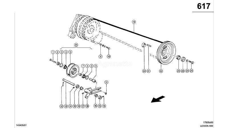 întinzător curea 0006675960 pentru combină de recoltat cereale Claas Lexion 600