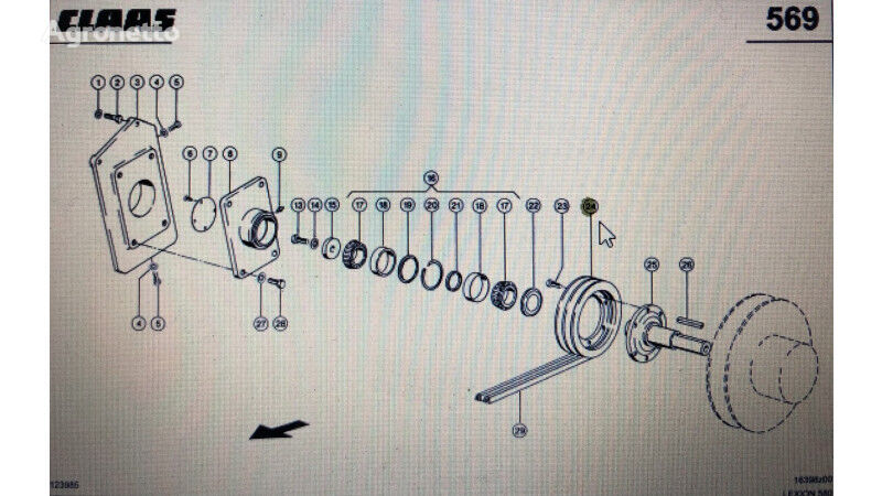00 belt tensioner for Claas Lexion 580 750-730 670-640 grain harvester