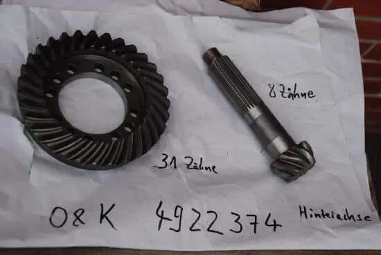 bevel gear pair for O&K L6 wheel loader