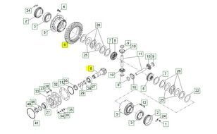 jeu de pignons coniques Liebherr 10411090 pour chargeuse sur pneus Liebherr L556, L564, L574, L576, L580, L566