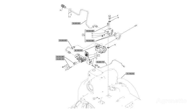 válvula de controlo de travão Zawór hamulca 48096352 para trator de rodas New Holland T6090 T6070