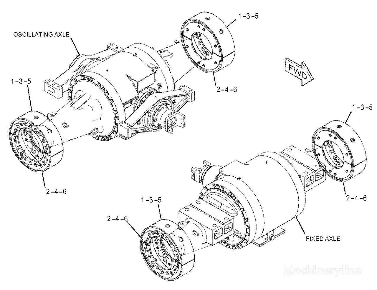 tambour de frein Caterpillar 3907350 pour chargeuse sur pneus Caterpillar 3907350, 390-7350, 3923950, 392-3950, 966M, 966M XE, 972M, 972M XE