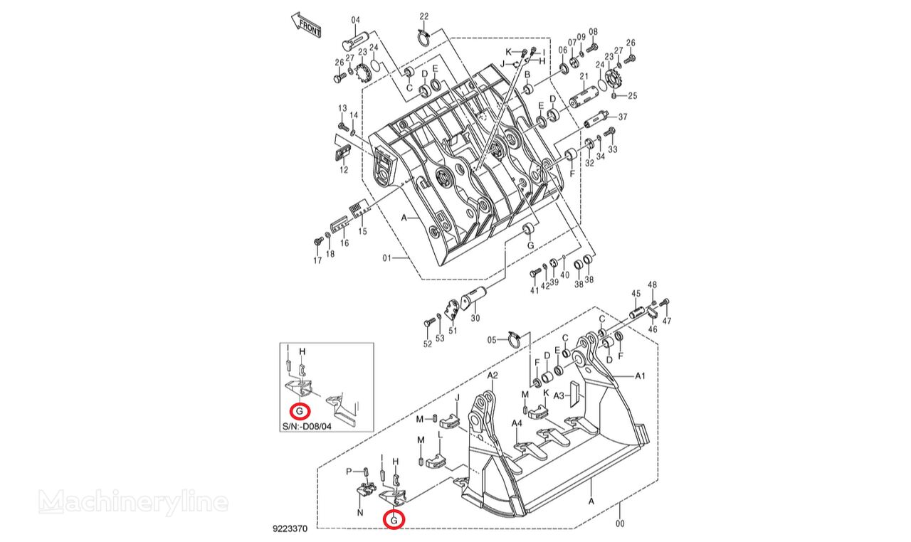 دلو الأسنان Hitachi 4703120 لـ حفارة Hitachi EX3600-5 EX3600-6 - Machineryline