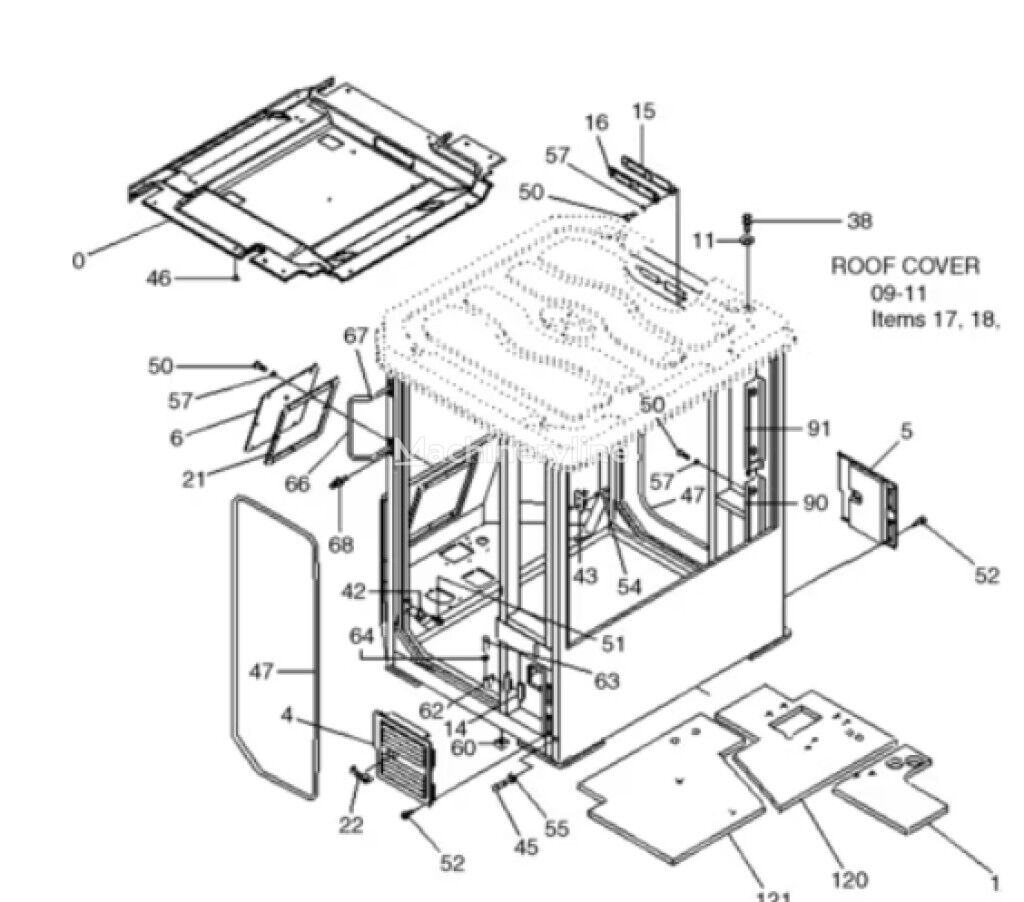 Case 72LH-35020 72LH-35020 cabina para Case 1221E cargadora de ruedas