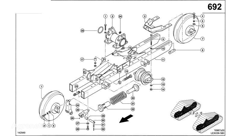 PODWOZIA 0007547401 chassis for Claas Lexion 580 skurtresker